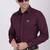 Pier seven signature cotton self design slim fit shirt for men - maroon (pwy055)