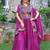 purple sequins embroidered silk festive lehenga set choli with dupatta