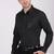 Pier seven signature cotton patch work slim fit shirt for men - black (pwy075)