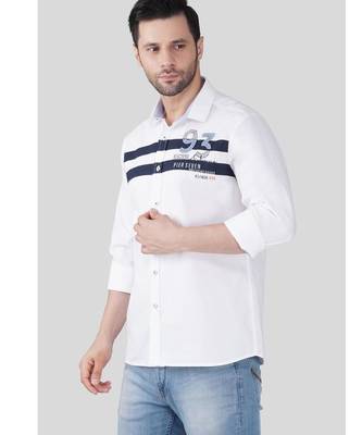 Pier seven luxe cotton striped men's regular fit shirt - white (jwm022) 2