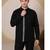 Pier seven urban cotton zipper men's regular fit shirt - black (cwy045)