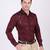 Pier seven embellished cotton blend men's slim fit full sleeve shirt - maroon (pwy073)