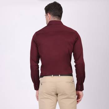 Pier seven embellished cotton blend men's slim fit full sleeve shirt - maroon (pwy073) 4