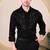 Pier seven hand embroidered cotton blend men's slim fit full sleeve shirt - black (pwy233)