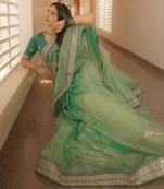 Presenting you most beautiful twill net fabrics seqwance saree With Blouse Set