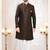 brown silk embroidered sherwani and trouser