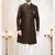 brown silk embroidered sherwani and trouser