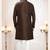 brown silk embroidered sherwani and trouser