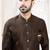 brown silk embroidered sherwani and trouser