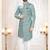 green silk embroidered sherwani and trouser
