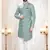 green silk embroidered sherwani and trouser