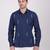 Pier seven mirror hand embroidered 100% cotton men's slim fit full sleeve shirt - navy (pwe009)