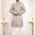 grey silk embroidered sherwani and trouser