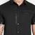 Pier seven black slim fit short sleeve shirt with studded placket & faux leather details - black (pwc014)