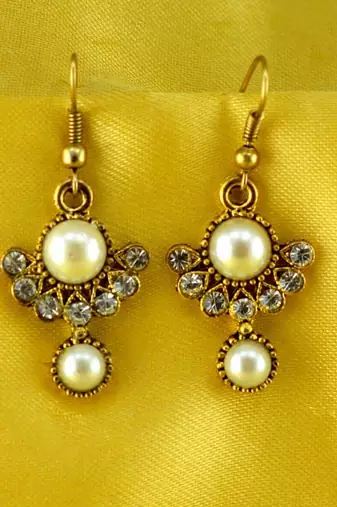 Stone Moti Meenakari Beads Bali Earing