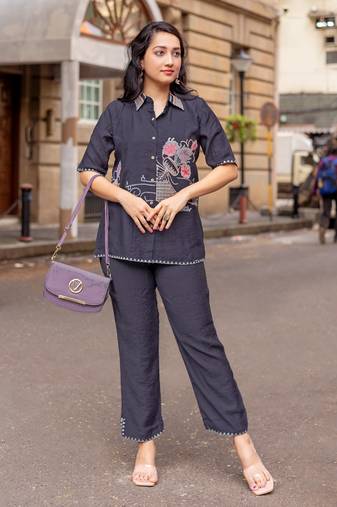 Embroidered Shirt With Trousers