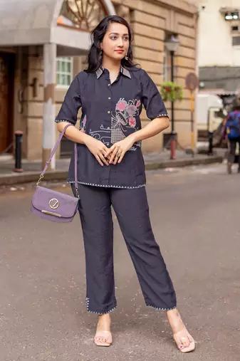 Embroidered Shirt With Trousers