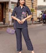 Embroidered Shirt With Trousers