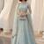 light sky blue heavy silk sequins Embroiedery & Real Mirror wedding lehenga