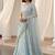 light sky blue heavy silk sequins Embroiedery & Real Mirror wedding lehenga
