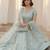 light sky blue heavy silk sequins Embroiedery & Real Mirror wedding lehenga