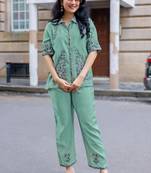 Embroidered Shirt With Trousers