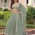  green zari embroidered georgette lehenga set choli with dupatta