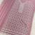 Pink faux georgette with heavy embroidery cotton thread work unstitched suit