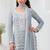Grey faux georgette with heavy embroidery cotton thread work unstitched suit