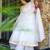 White lightweight faux georgette ribbon embroidery work suit set