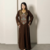 Brown Embroidered Designer Kaftan with Multicolor Handwork