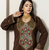 Brown Embroidered Designer Kaftan with Multicolor Handwork