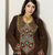 Brown Embroidered Designer Kaftan with Multicolor Handwork