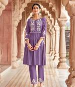 Ethnic Motifs Embroidered Thread Work Viscos Bulti Kurta With Trouser 