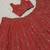 lavishing red thread embroidered satin lehenga set choli with dupatta