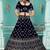 Modern  Velvet  Navy Blue Embroidery  Zari Work Bridal  Lehenga Choli