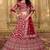 Bridal  Malai Satin Maroon  Embroidery Sequence Lehenga Choli