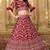 Bridal  Malai Satin Maroon  Embroidery Sequence Lehenga Choli