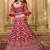 Bridal  Malai Satin Maroon  Embroidery Sequence Lehenga Choli