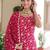 Pink Georgette Sequins Embroidered Festive Wear Sharara Suit