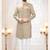 Beige silk embroidered sherwani and trouser