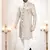 white silk embroidered sherwani and trouser