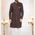 Maroon silk embroidered sherwani and trouser