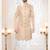 Beige rayon embroidered sherwani and trouser