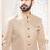 Beige rayon embroidered sherwani and trouser