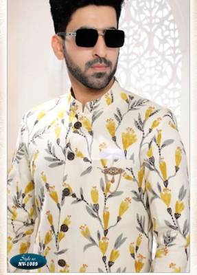 white silk blend embroidered sherwani and trouser 3