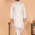 Men's  heavy jacquard silk cream kurta with cotton pyjama
