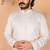 Men’s heavy jacquard silk off-white kurta with cotton pyjama