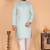 Men’s heavy jacquard silk sky blue kurta with cotton pyjama