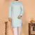 Men's  heavy jacquard silk sky blue kurta with cotton pyjama